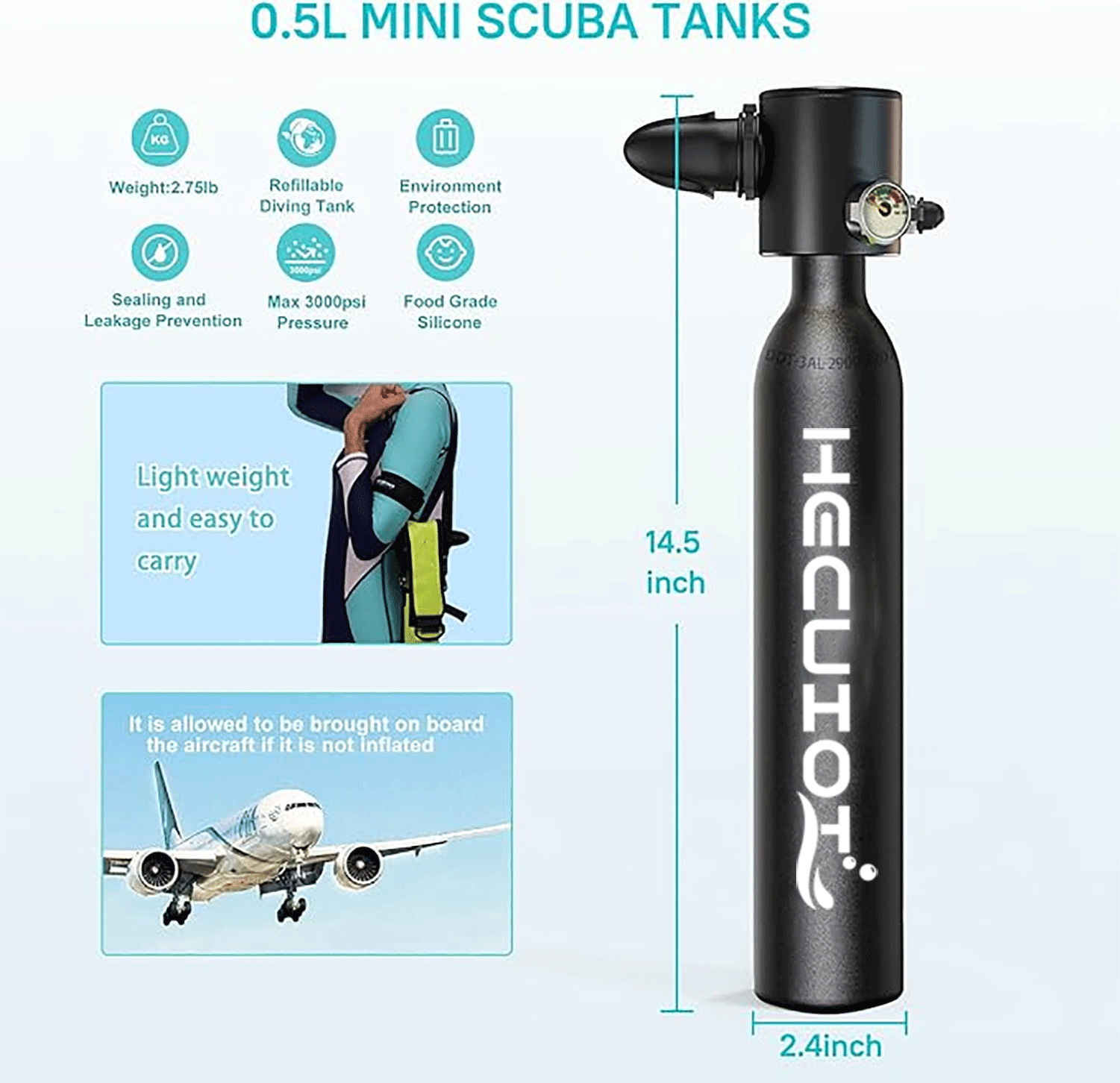 HECUIOI Mini Tüplü Tank Dalış  - Snorkel Dry Top incelemesi ve fiyatı